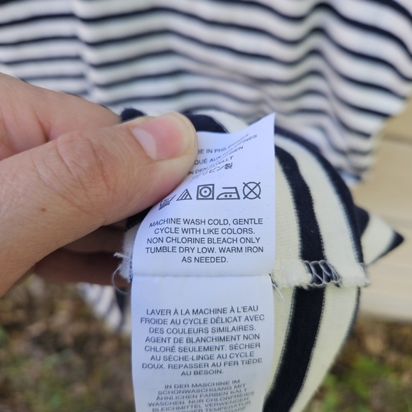 J. Crew Collection long sleeve navy white striped maxi dress size 00 - Picture 6 of 8